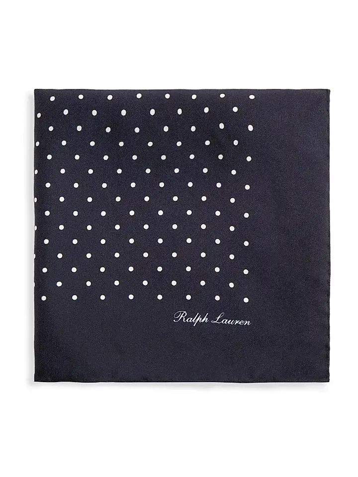 Men's Polka Dot Silk Pocket Square