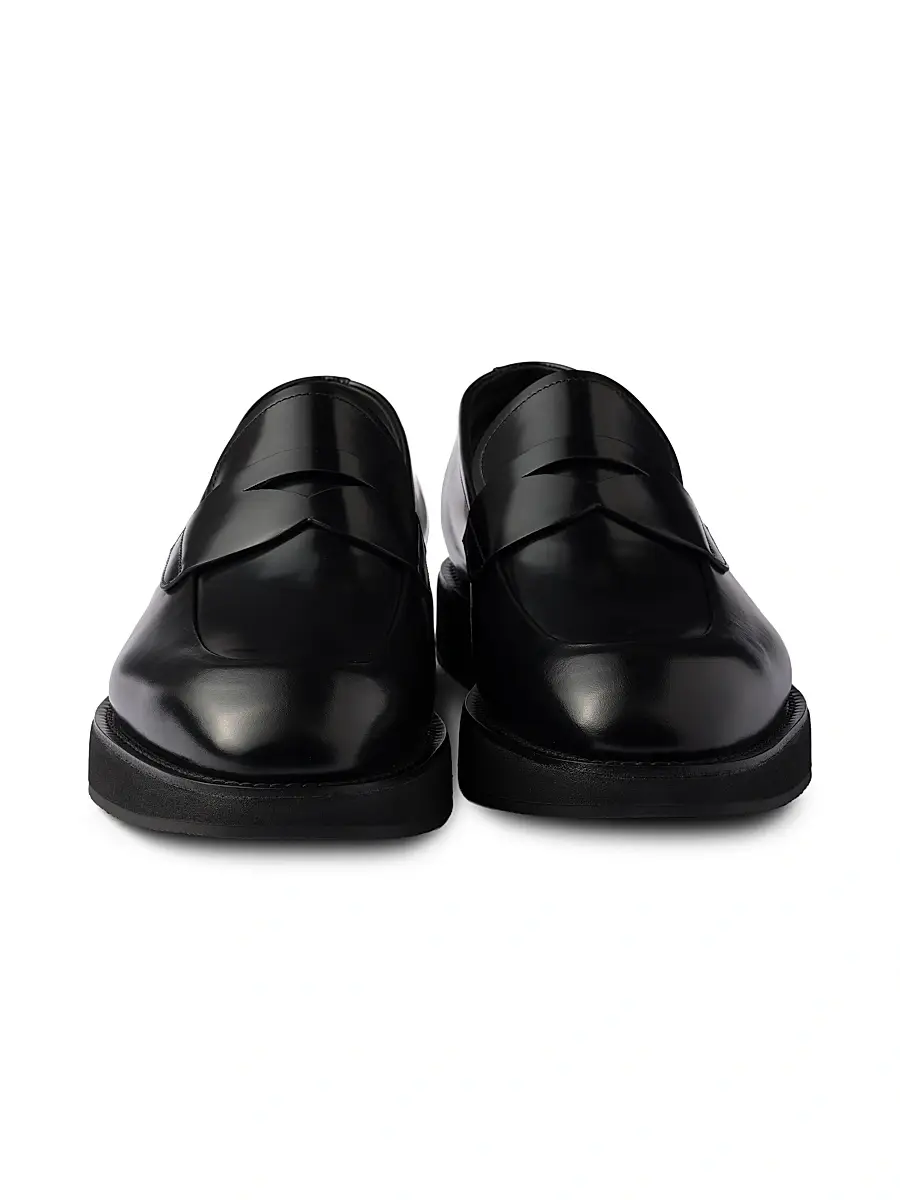 Prada Men's Brushed Leather Loafers | Thumbnail 2