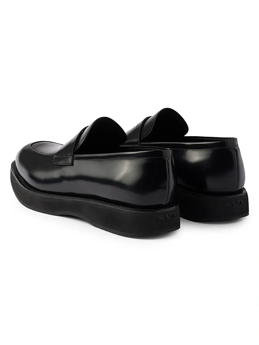 Prada Men's Brushed Leather Loafers | Thumbnail 3