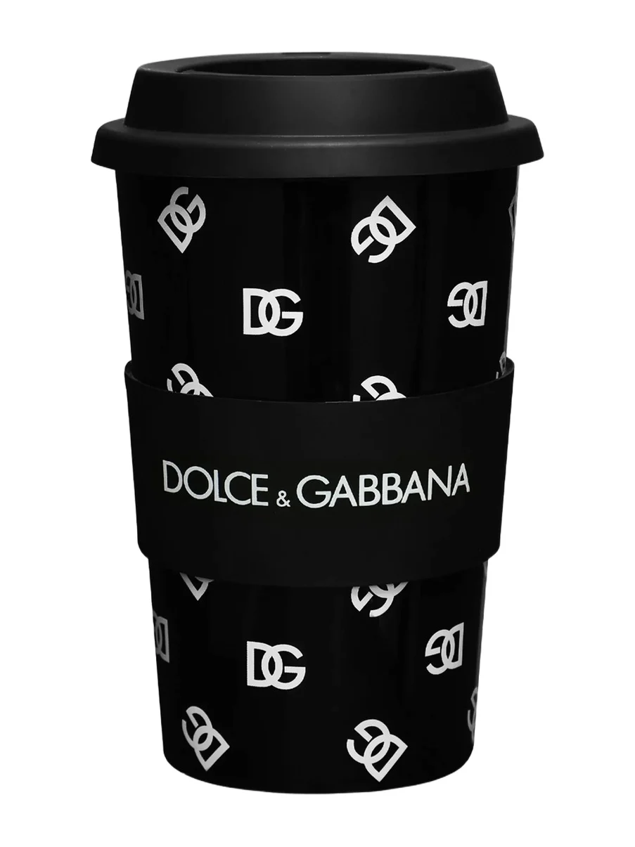 Dolce & Gabbana DG Logo Mug & Lid - Black