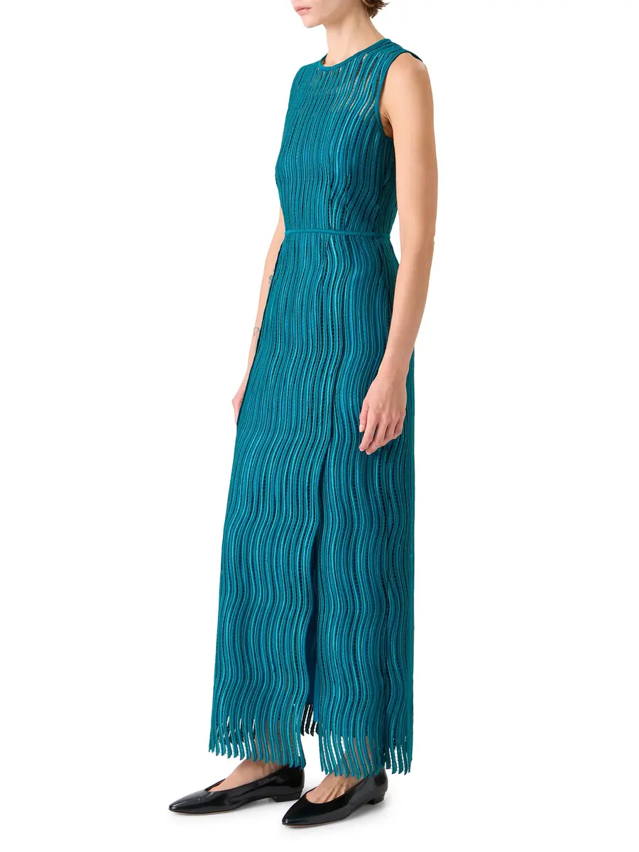 Akris Wave Guipure Sheath Dress | Thumbnail 3