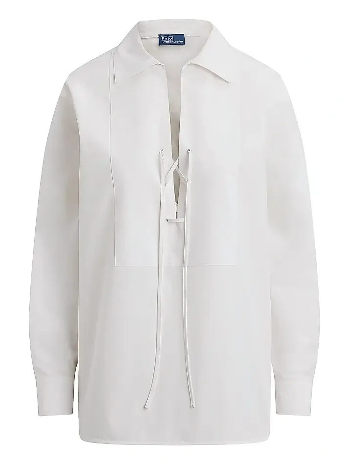Polo Ralph Lauren Women's Lace-Up Bib Cotton Shirt