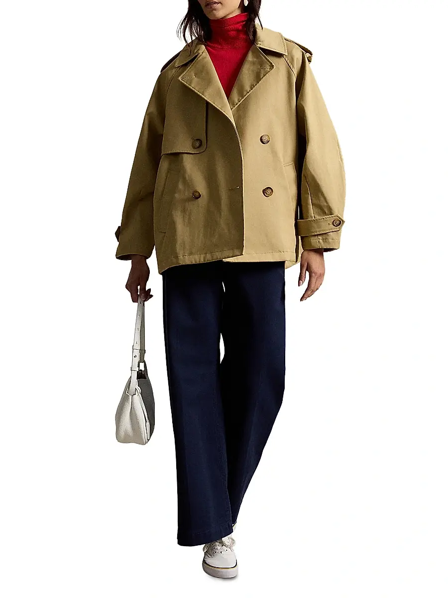 Polo Ralph Lauren Women's Cotton-Twill Balloon Trench Coat | Thumbnail 2 Polo Ralph Lauren Women's Cotton-Twill Balloon Trench Coat | Thumbnail 2