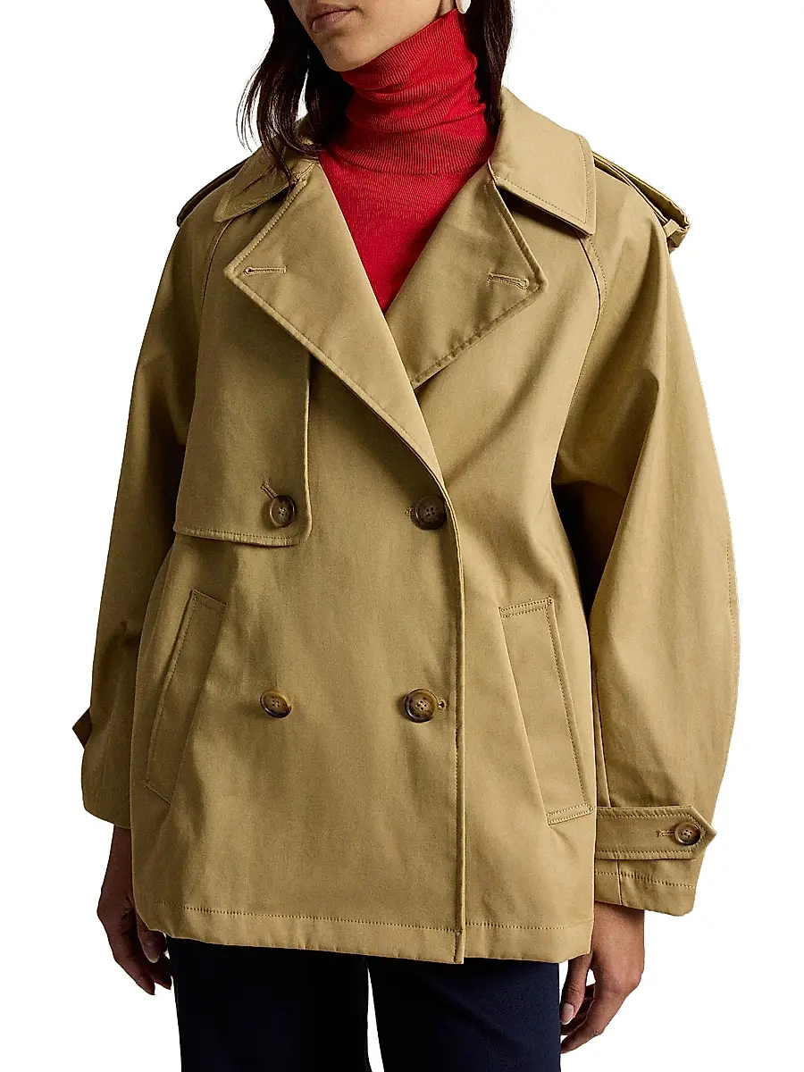 Polo Ralph Lauren Women's Cotton-Twill Balloon Trench Coat | Thumbnail 3 Polo Ralph Lauren Women's Cotton-Twill Balloon Trench Coat | Thumbnail 3