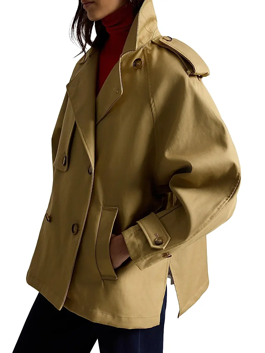 Polo Ralph Lauren Women's Cotton-Twill Balloon Trench Coat | Thumbnail 4 Polo Ralph Lauren Women's Cotton-Twill Balloon Trench Coat | Thumbnail 4
