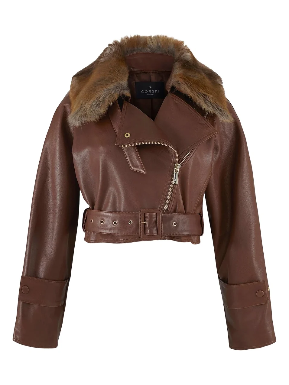 Gorski Women's Select Nappa Leather Jacket with Detachable Toscana Lamb Collar