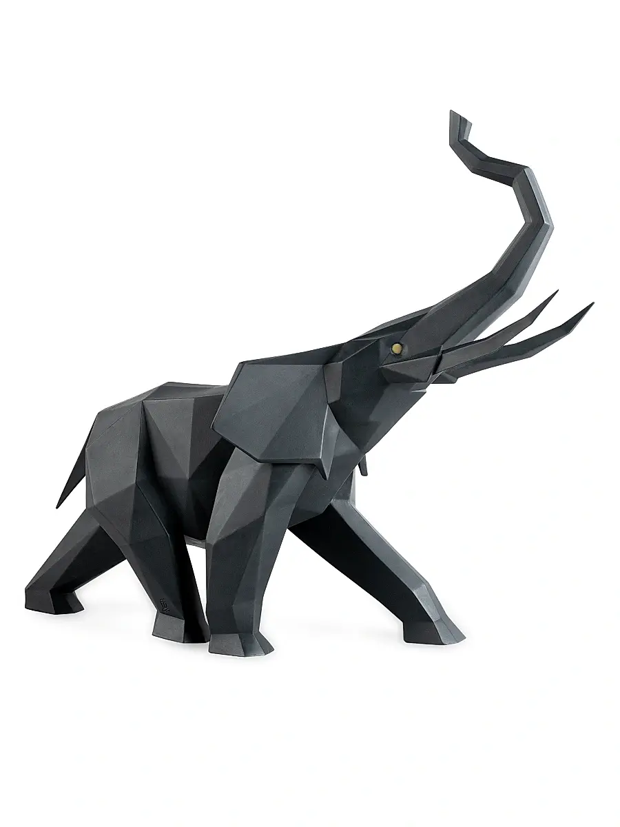 Lladro Boldblack Elephant Porcelain Sculpture