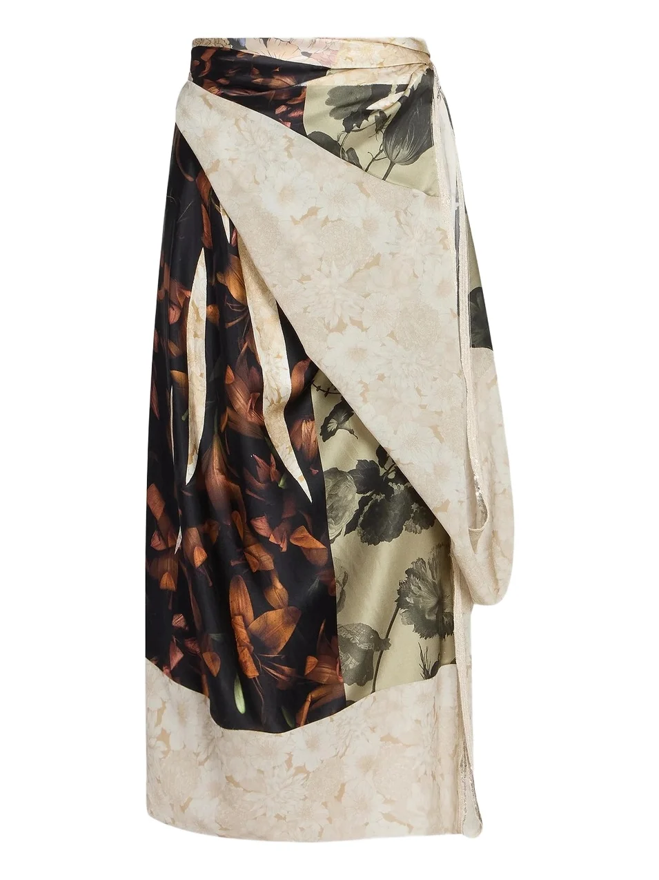 Women's Floral Silk Wrap Midi-Skirt Women's Floral Silk Wrap Midi-Skirt