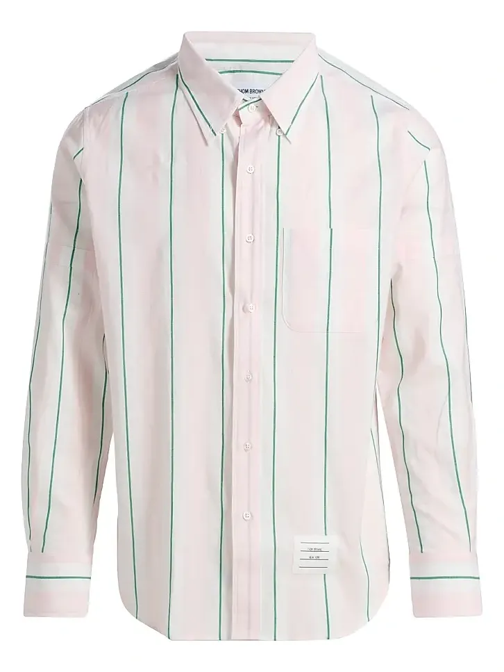 Men's Striped Cotton Button-Down Shirt Men's Striped Cotton Button-Down Shirt