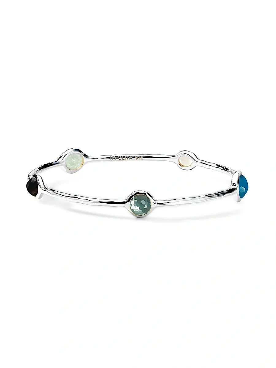 Ippolita Women's Wonderland Sterling Silver, Doublet & Onyx 5-Station Bangle - Grey | Image 1 Ippolita Women's Wonderland Sterling Silver, Doublet & Onyx 5-Station Bangle - Grey | Image 1