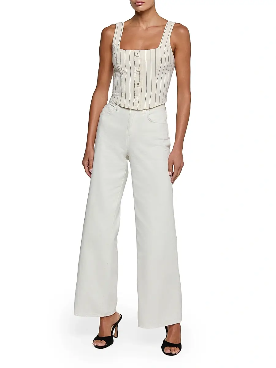 L'Agence Women's Saga Pinstriped Cotton Tank | Thumbnail 2 L'Agence Women's Saga Pinstriped Cotton Tank | Thumbnail 2