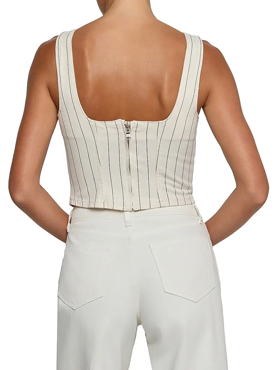 L'Agence Women's Saga Pinstriped Cotton Tank | Thumbnail 5 L'Agence Women's Saga Pinstriped Cotton Tank | Thumbnail 5