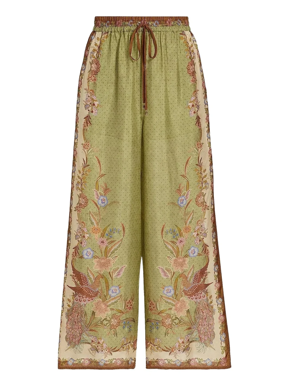 Zimmermann Women's Indra Printed Silk Relaxed-Fit Drawstring Pants