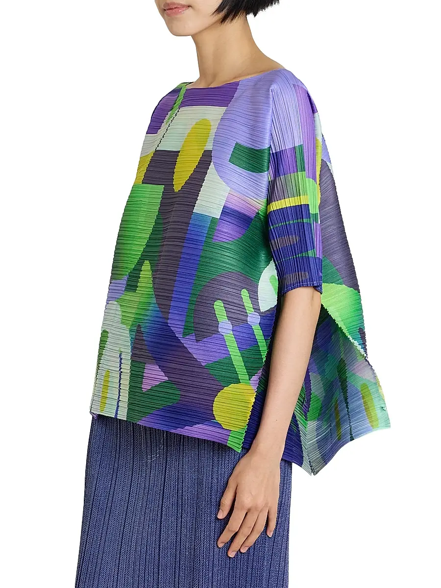 Pleats Please Issey Miyake Women's Playground Printed Pleated Top | Thumbnail 4 Pleats Please Issey Miyake Women's Playground Printed Pleated Top | Thumbnail 4
