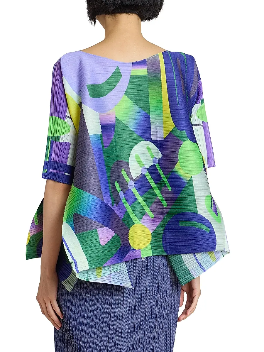 Pleats Please Issey Miyake Women's Playground Printed Pleated Top | Thumbnail 5 Pleats Please Issey Miyake Women's Playground Printed Pleated Top | Thumbnail 5