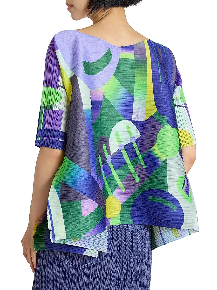 Pleats Please Issey Miyake Women's Playground Printed Pleated Top | Thumbnail 6 Pleats Please Issey Miyake Women's Playground Printed Pleated Top | Thumbnail 6