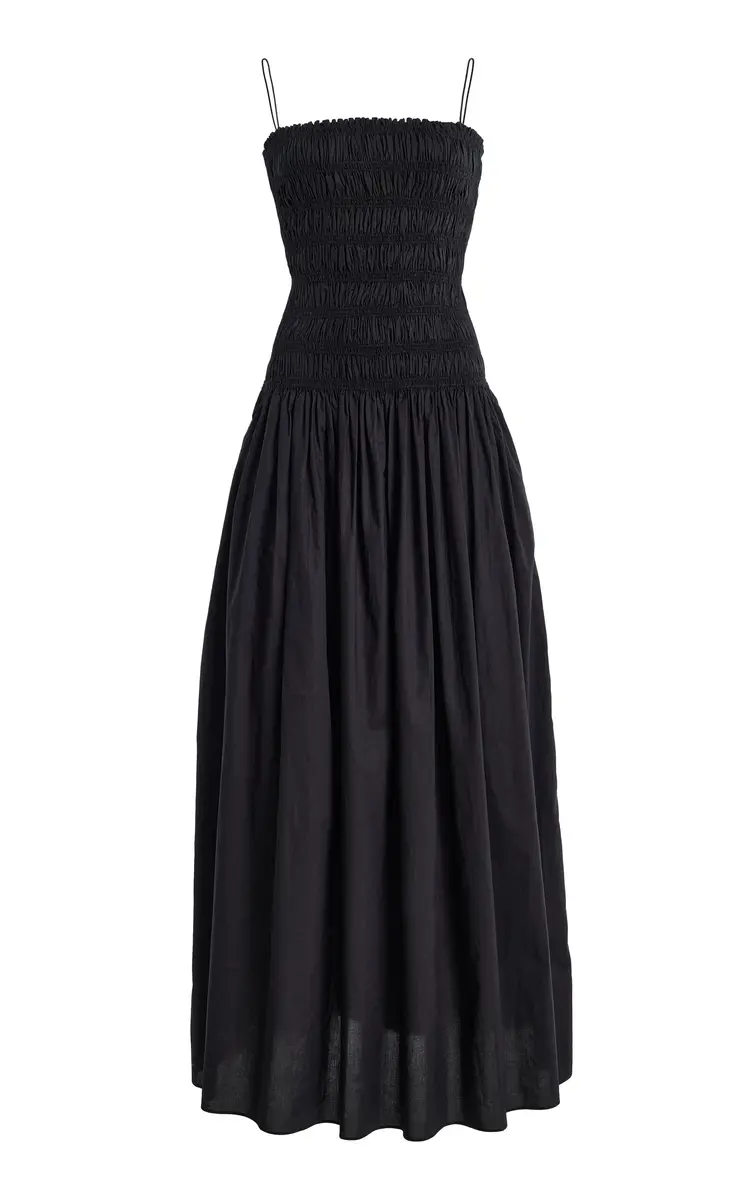 Matteau Shirred Cotton Drop-Waist Maxi Dress | Thumbnail 7 Matteau Shirred Cotton Drop-Waist Maxi Dress | Thumbnail 7