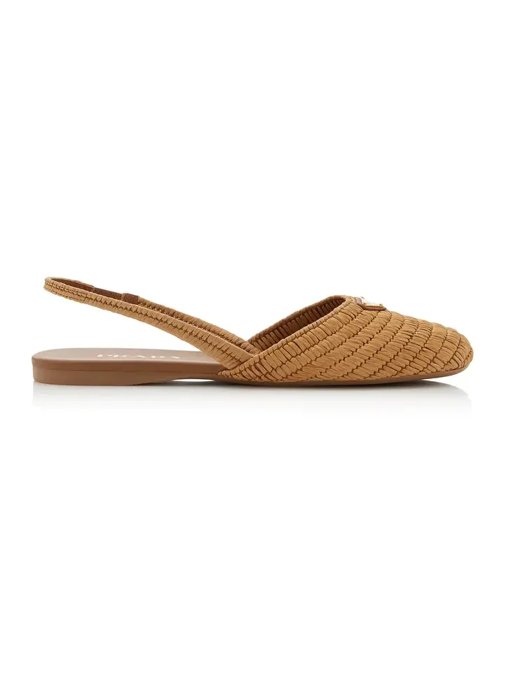 Prada Raffia Slingback Ballet Flats | Thumbnail 1 Prada Raffia Slingback Ballet Flats | Thumbnail 1