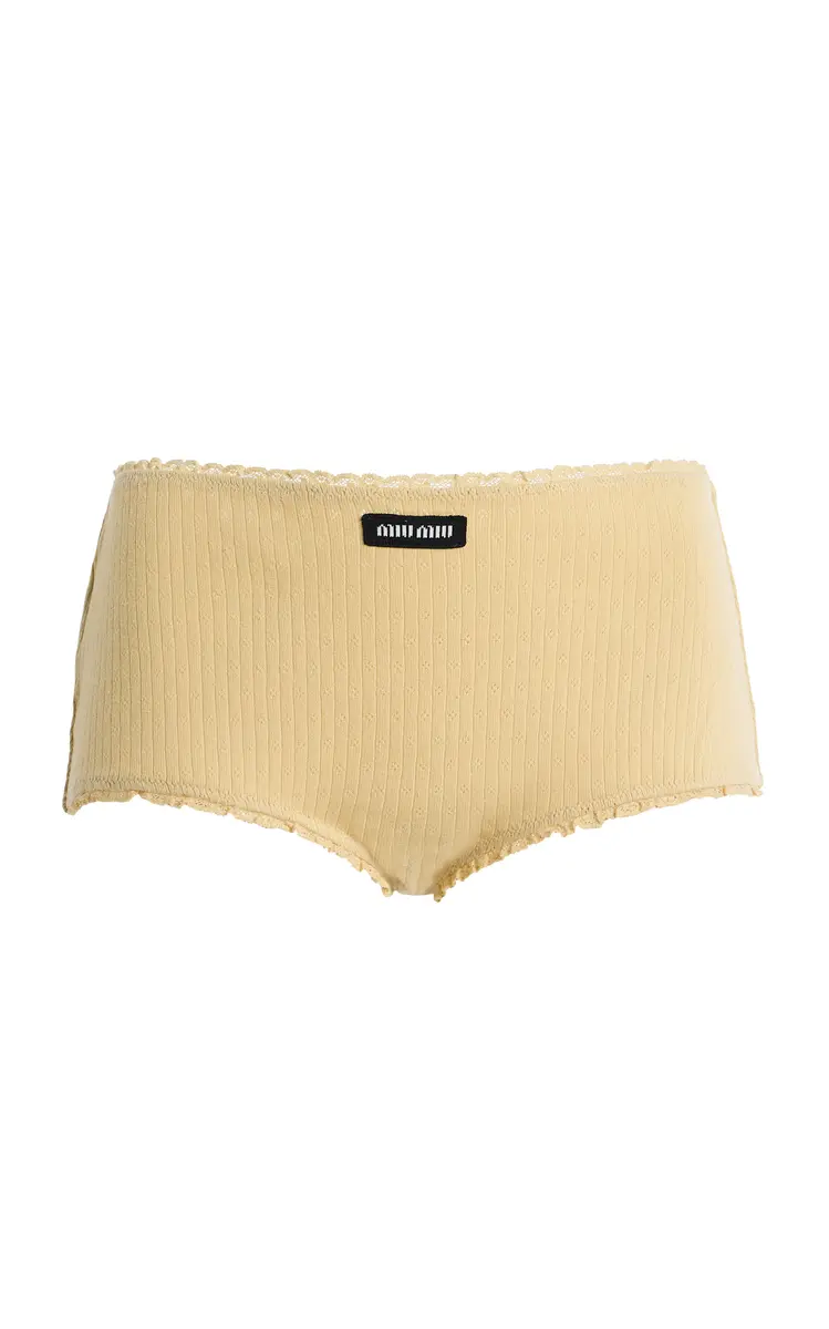 Miu Miu Pointelle-Knit Cotton Briefs | Thumbnail 6 Miu Miu Pointelle-Knit Cotton Briefs | Thumbnail 6