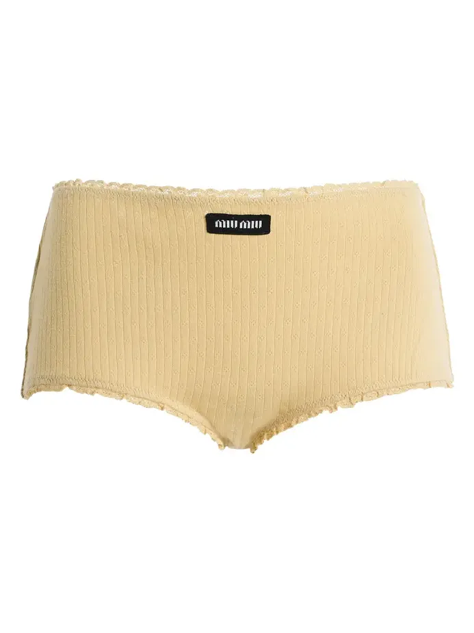 Miu Miu Pointelle-Knit Cotton Briefs