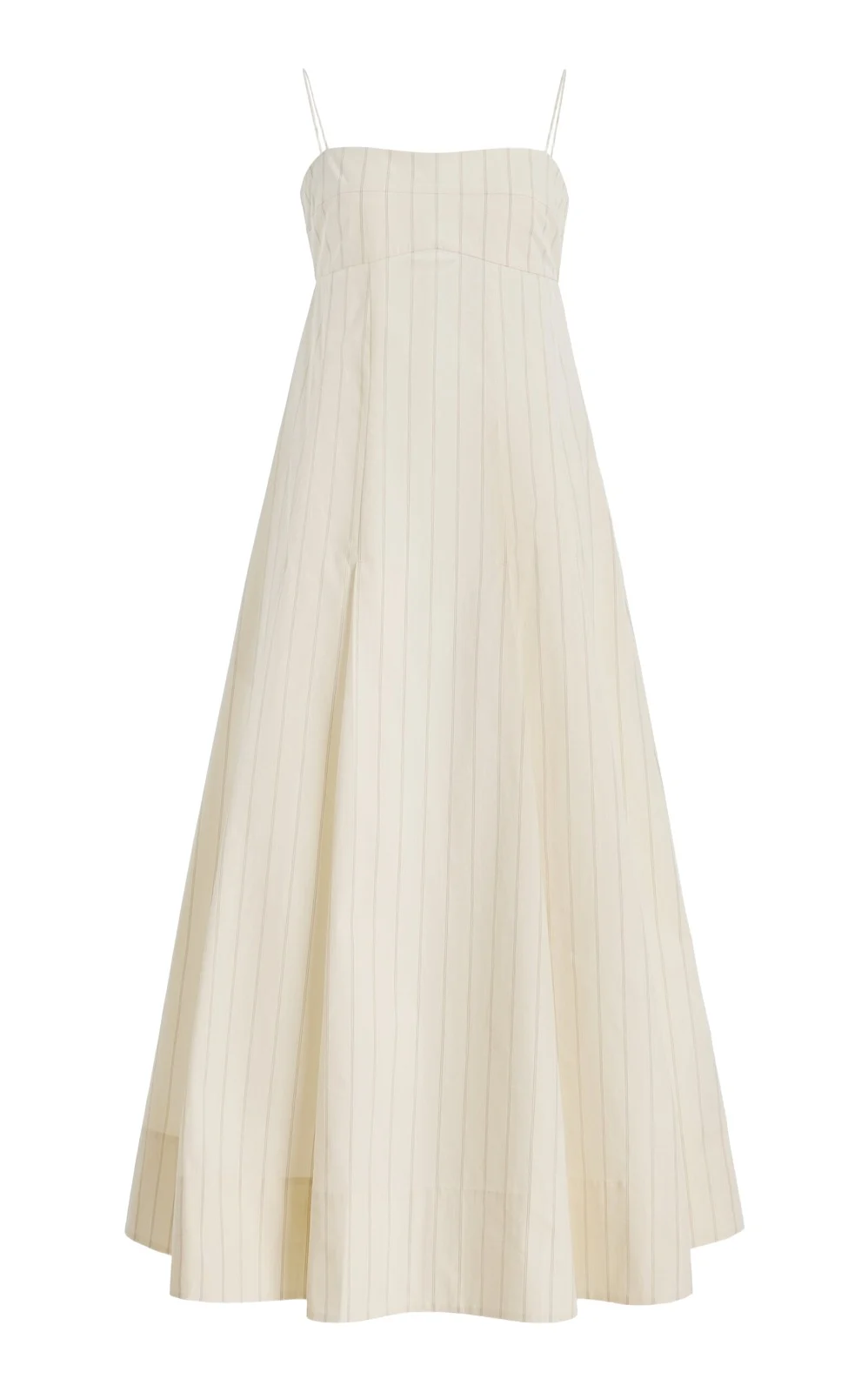 Everyday Pleated Striped Cotton-Blend Midi Dress