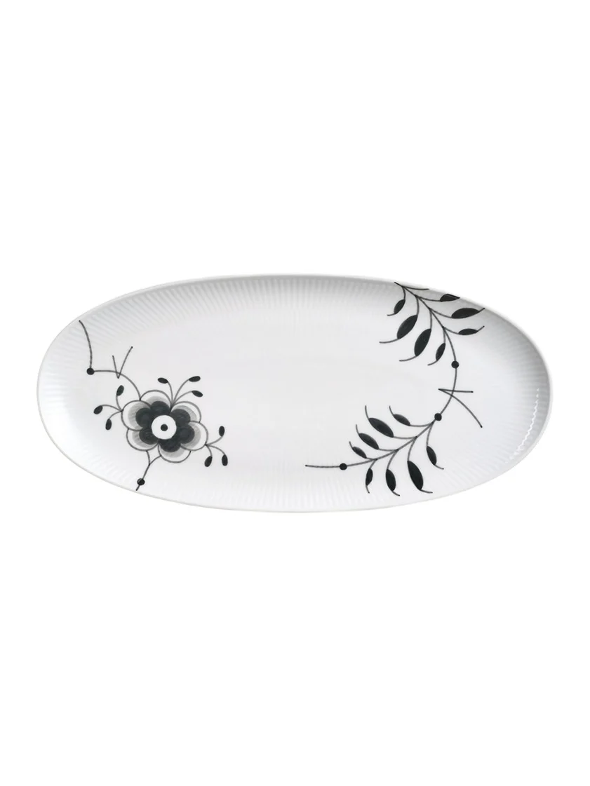 Royal Copenhagen Black Fluted Mega Dish, Long Oval