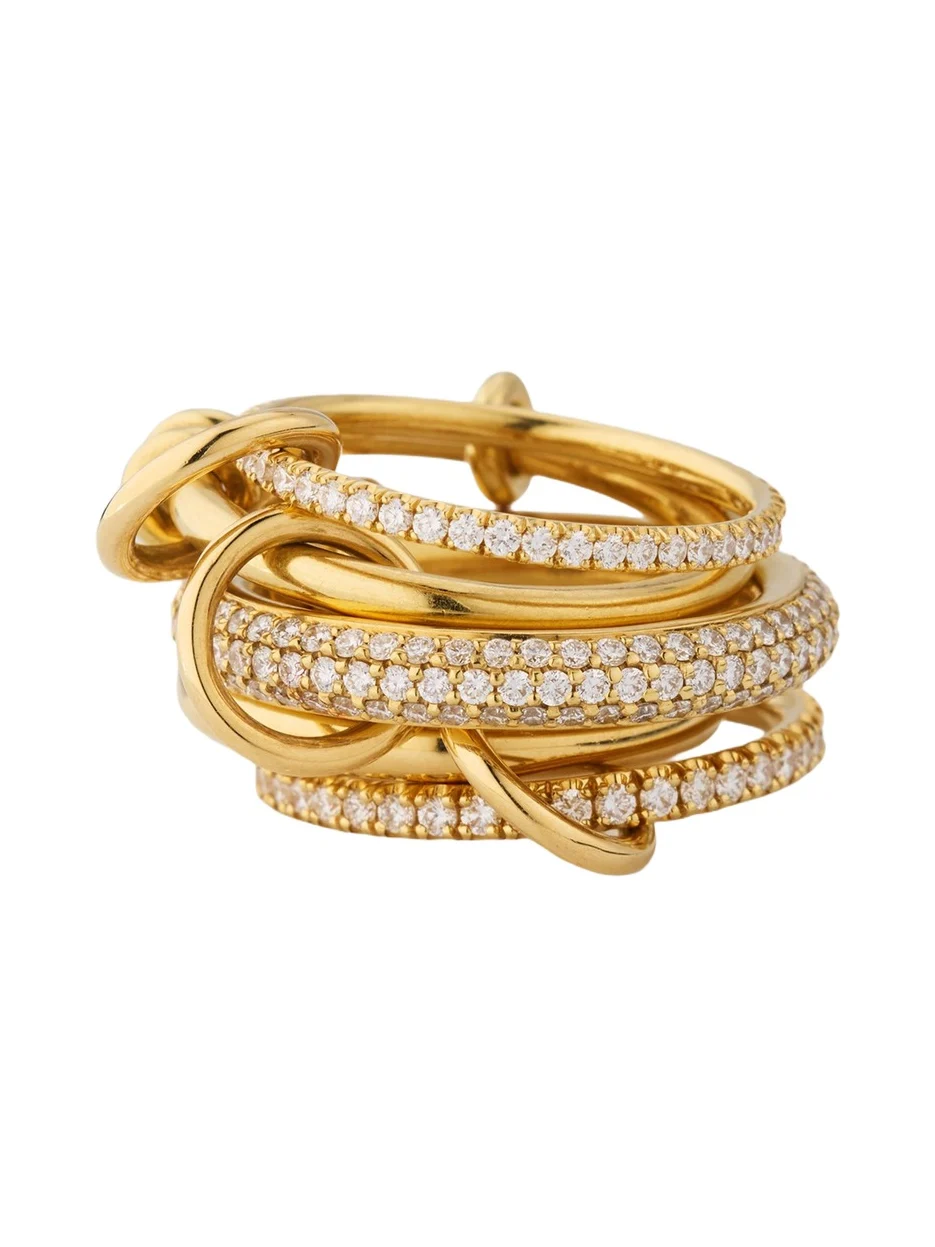 Venus 18K Yellow Gold 5-Link Ring with Diamonds Venus 18K Yellow Gold 5-Link Ring with Diamonds