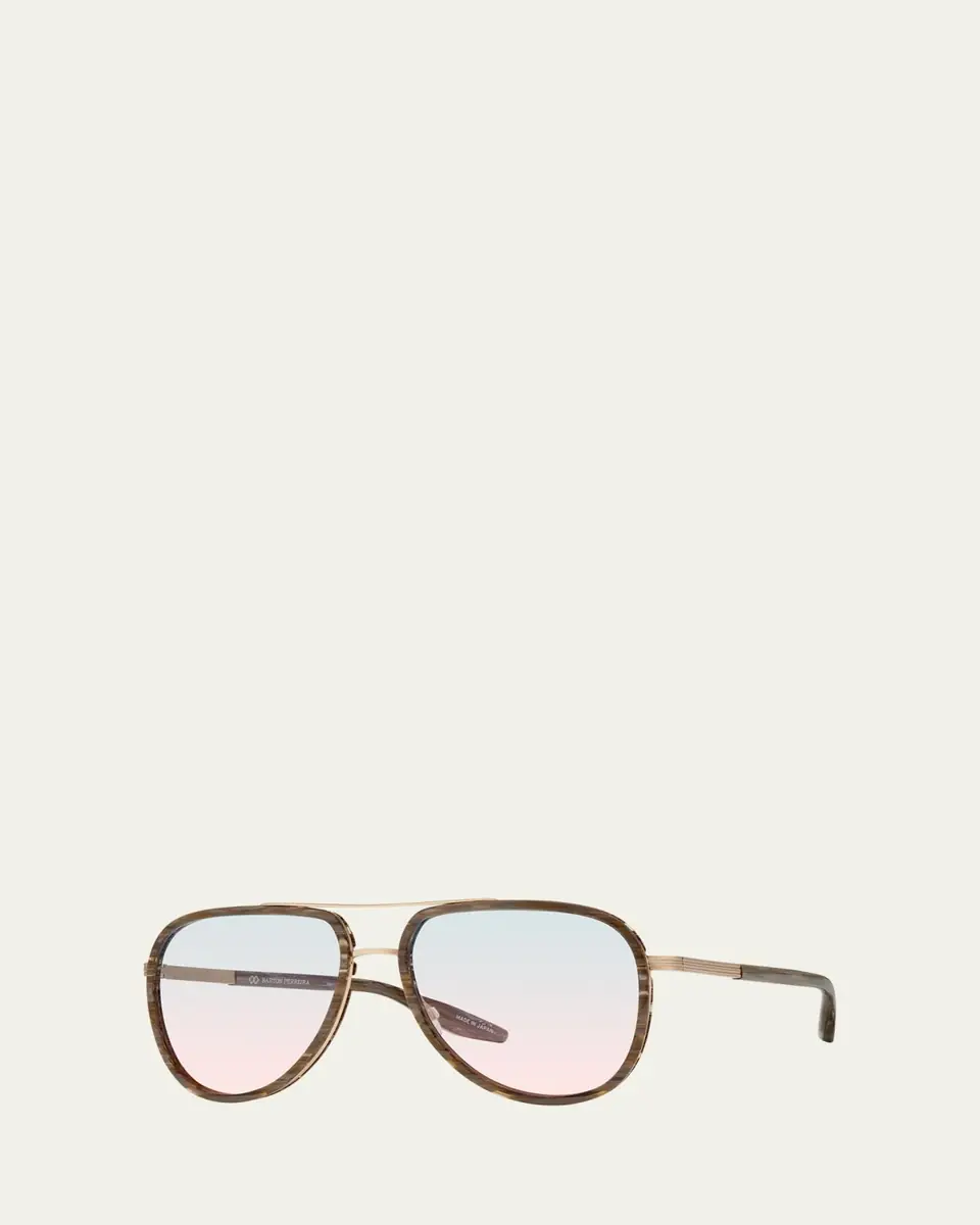 BARTON PERREIRA Men's Cani Zyl and Titanium Aviator Sunglasses | Thumbnail 2 BARTON PERREIRA Men's Cani Zyl and Titanium Aviator Sunglasses | Thumbnail 2