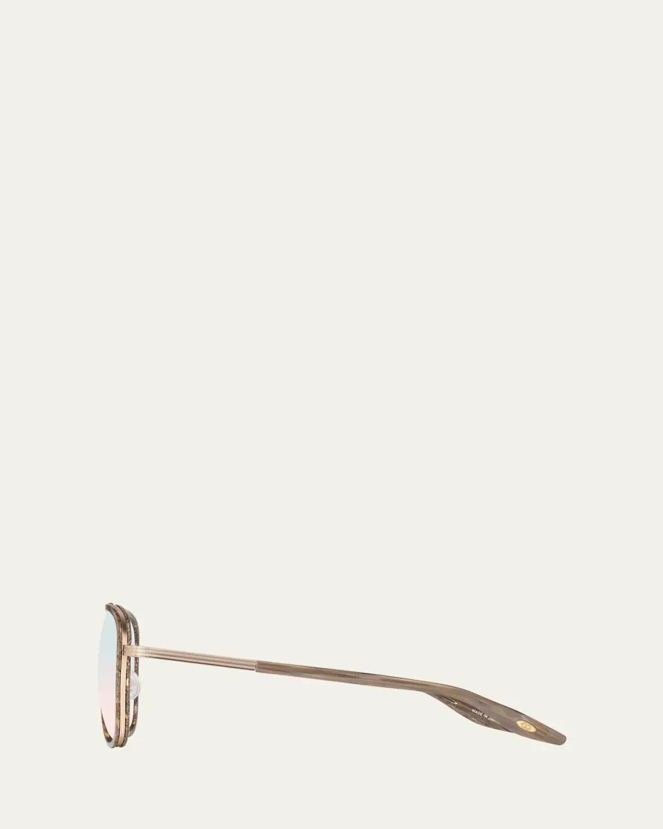 BARTON PERREIRA Men's Cani Zyl and Titanium Aviator Sunglasses | Thumbnail 3 BARTON PERREIRA Men's Cani Zyl and Titanium Aviator Sunglasses | Thumbnail 3