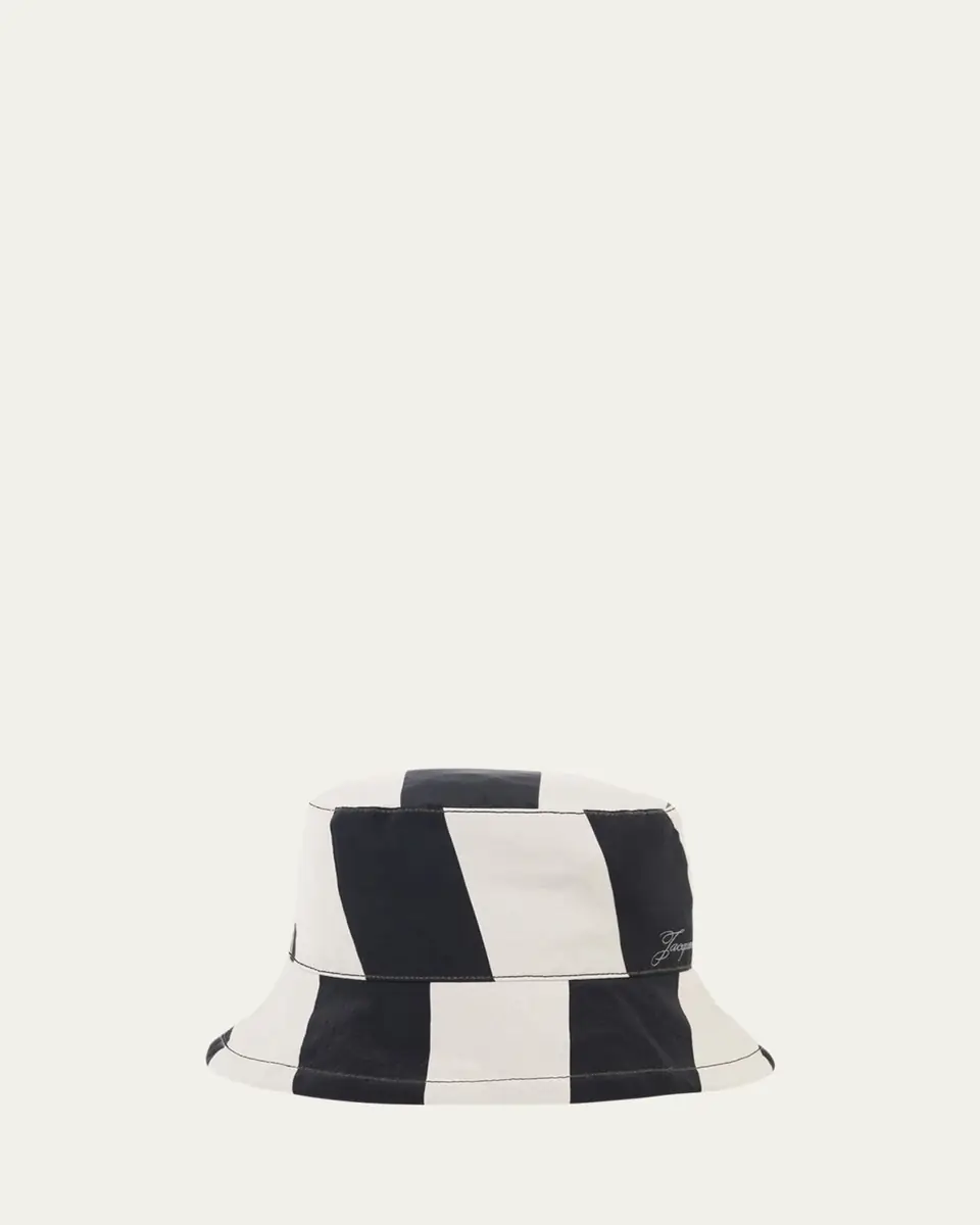Jacquemus Men's Bicolor Logo Nylon Bucket Hat | Thumbnail 3 Jacquemus Men's Bicolor Logo Nylon Bucket Hat | Thumbnail 3