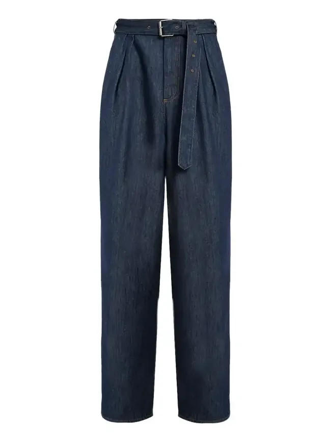 Men's Belted Loose Denim Pants Men's Belted Loose Denim Pants