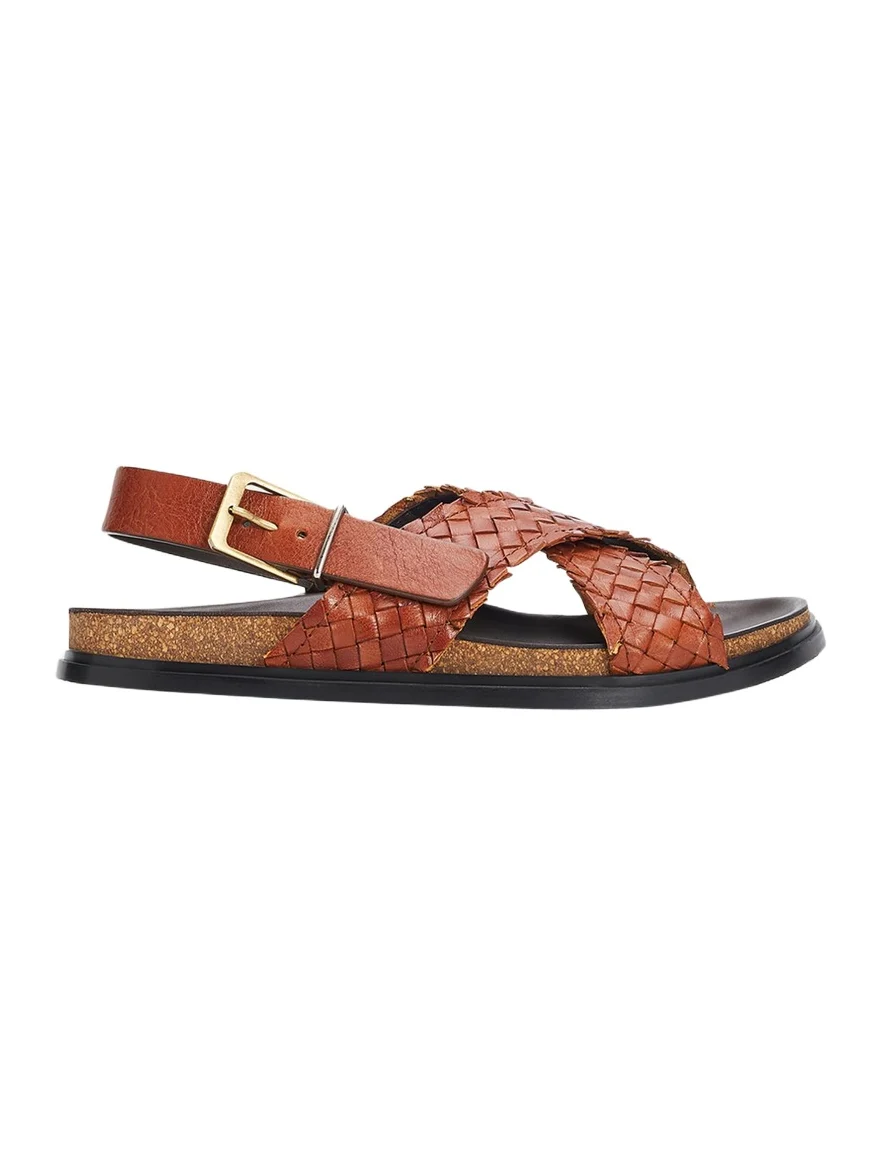 Woven Leather Buckle Sandals Woven Leather Buckle Sandals
