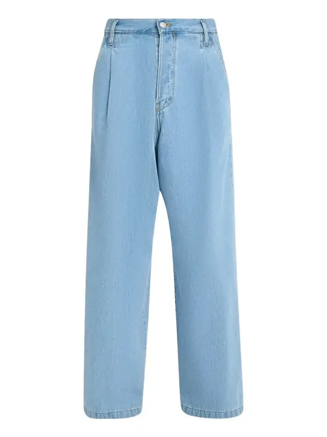 Men's Light Blue Pleated Denim Jeans Men's Light Blue Pleated Denim Jeans
