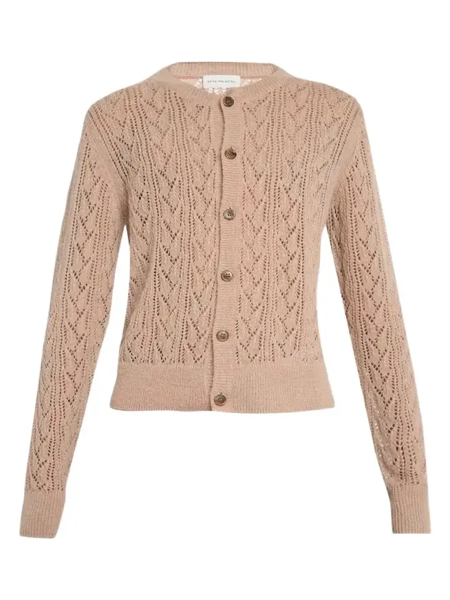 Men's Poly-Blend Openwork Cardigan Sweater Men's Poly-Blend Openwork Cardigan Sweater