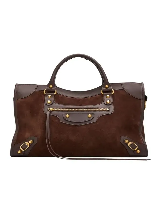 Le City Suede & Leather Top-Handle Bag
