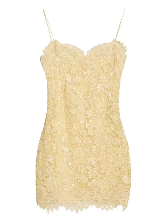 Jetta Sequined Floral Lace Mini Dress Jetta Sequined Floral Lace Mini Dress