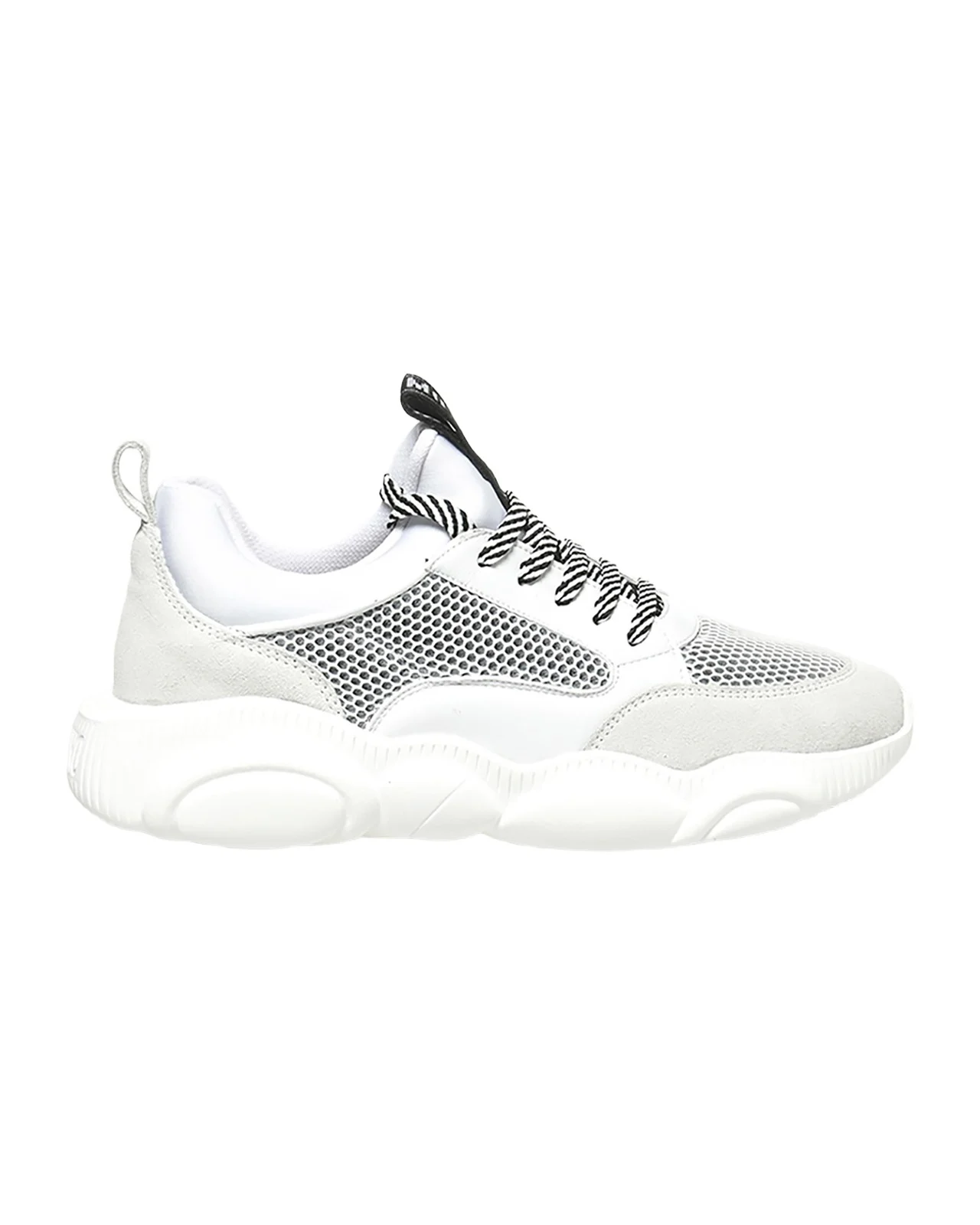 MOSCHINO Men's Mesh/Leather Striped-Lace Sneakers