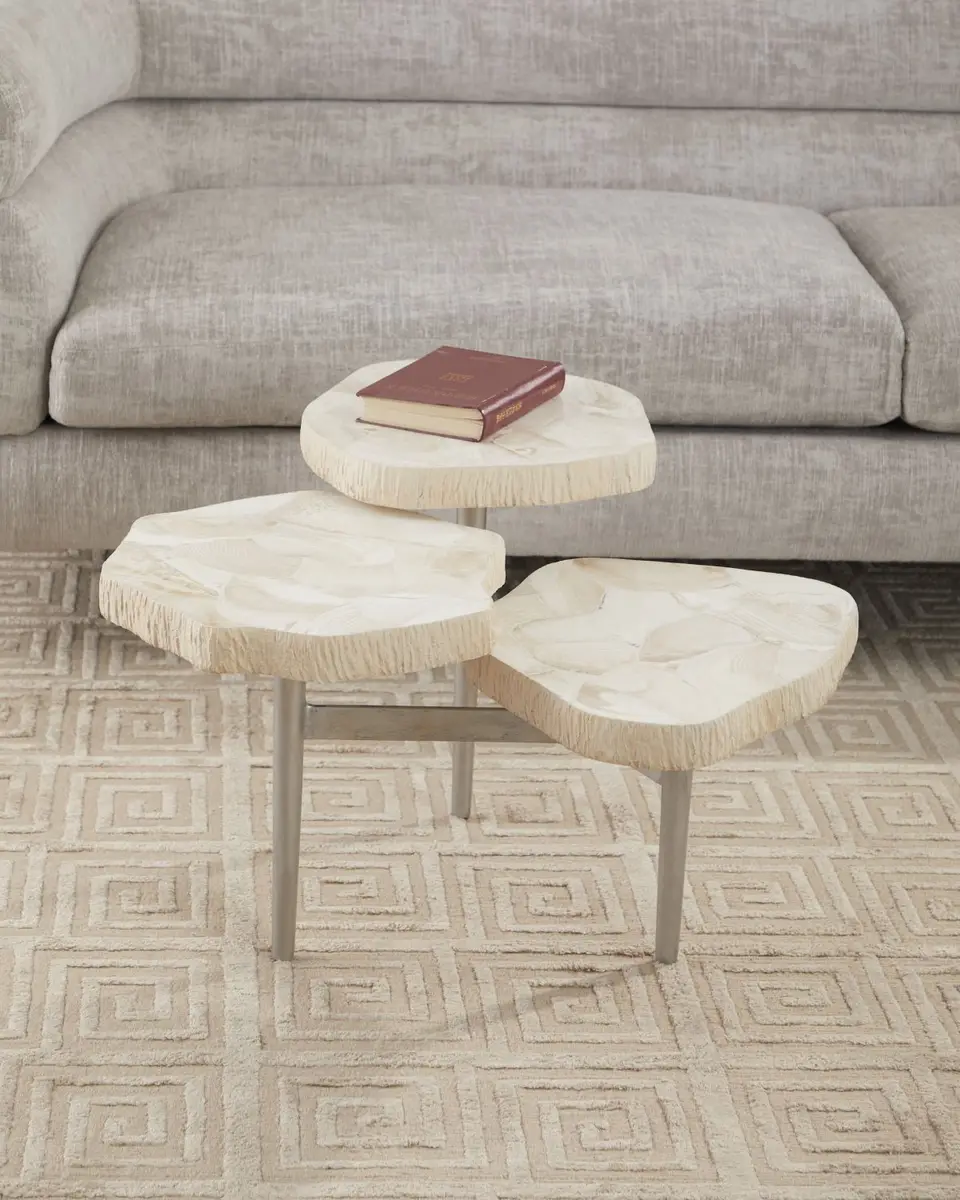 Palecek Fossilized Clam Tri-Level Accent Table | Image 1 Palecek Fossilized Clam Tri-Level Accent Table | Image 1