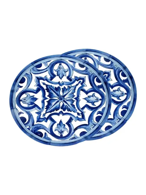 Dolce & Gabbana Casa Blu Mediterraneo Stella Set 2 Dinner Plates