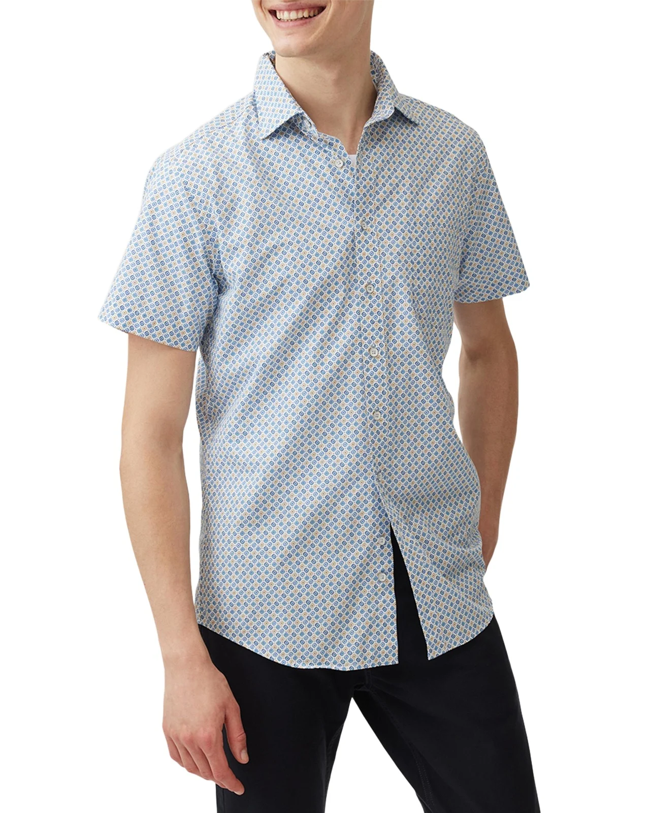 Men's Glenariffe Geometric-Print Short-Sleeve Shirt Men's Glenariffe Geometric-Print Short-Sleeve Shirt