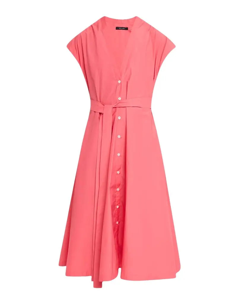 Natori Tie-Front Techno Poplin Midi Shirtdress | Image 1 Natori Tie-Front Techno Poplin Midi Shirtdress | Image 1