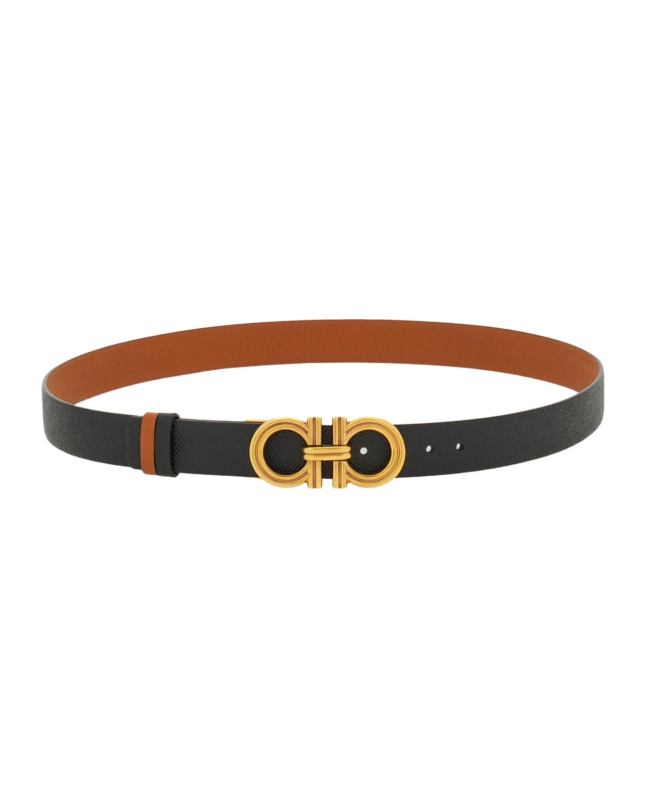 Donna Reversible Leather Double Gancini Belt Donna Reversible Leather Double Gancini Belt