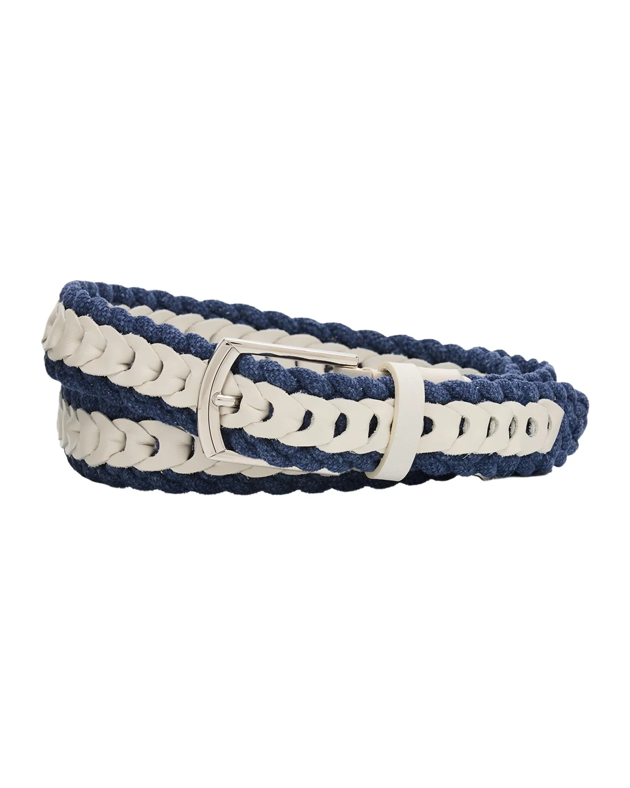 Men's Two-Tone Woven Leather Belt Men's Two-Tone Woven Leather Belt