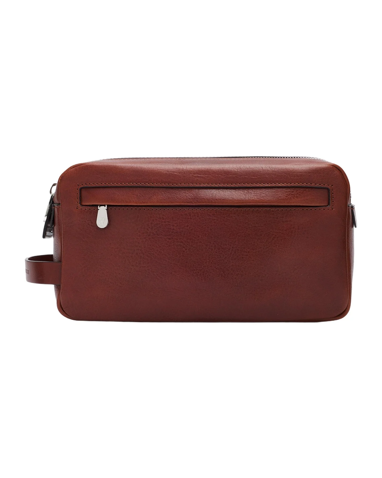 Men's Grained Leather Wide-Zip Toiletry Bag Men's Grained Leather Wide-Zip Toiletry Bag