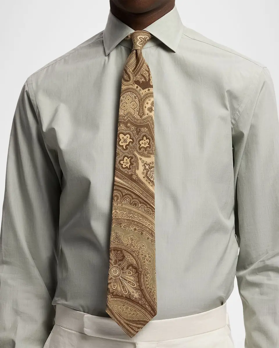 Ralph Lauren Purple Label Paisley Linen-Silk Tie | Thumbnail 4 Ralph Lauren Purple Label Paisley Linen-Silk Tie | Thumbnail 4
