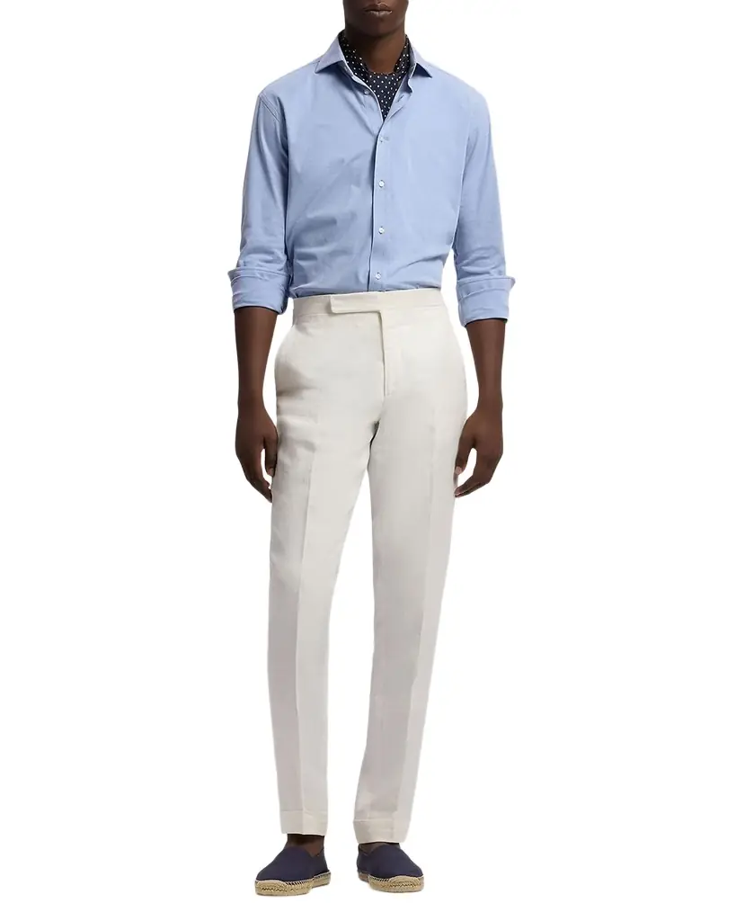 Ralph Lauren Purple Label Men 's Cotton Blend Knit Flex Button-Down Shirt | Image 1 Ralph Lauren Purple Label Men 's Cotton Blend Knit Flex Button-Down Shirt | Image 1