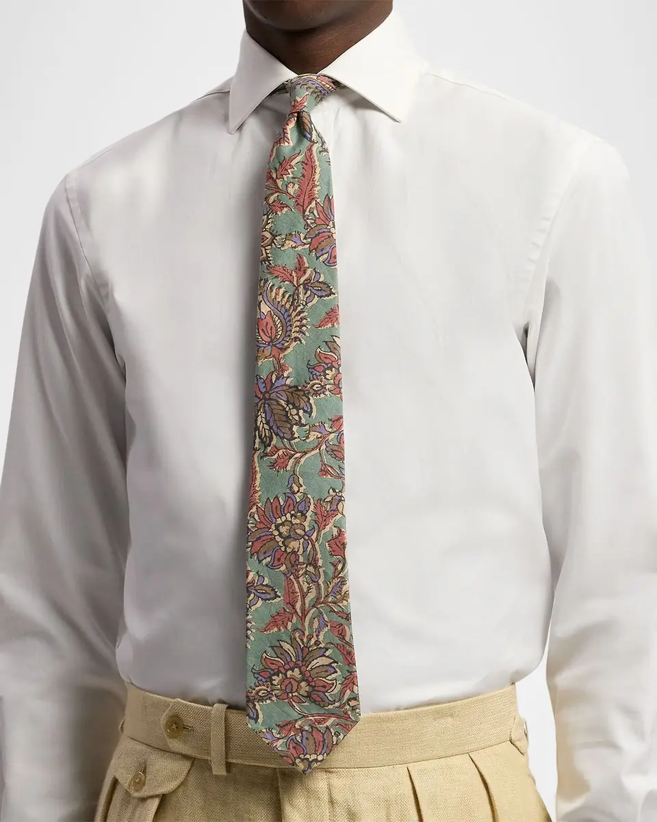 Ralph Lauren Purple Label Paisley Silk-Linen Tie | Thumbnail 4 Ralph Lauren Purple Label Paisley Silk-Linen Tie | Thumbnail 4