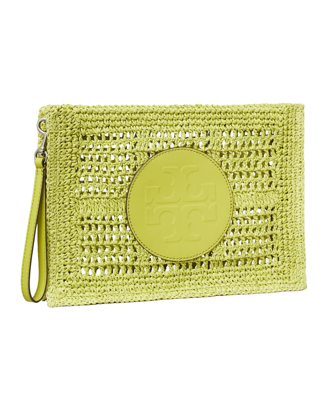 Tory Burch Ella Hand-Crocheted Paper Raffia Pouch Bag