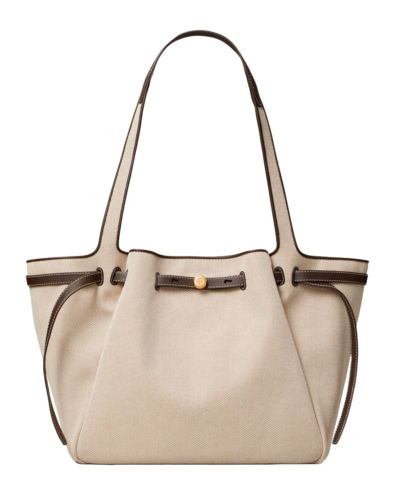 Romy Large Canvas Leather-Trim Tote Bag Romy Large Canvas Leather-Trim Tote Bag