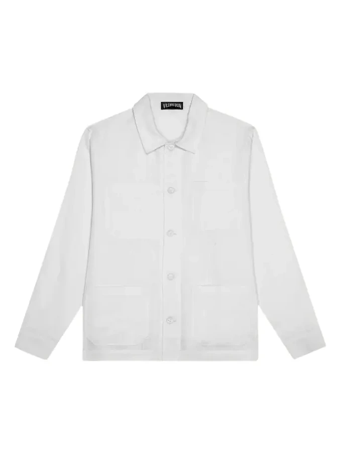 Men's Linen Patch-Pocket Overshirt